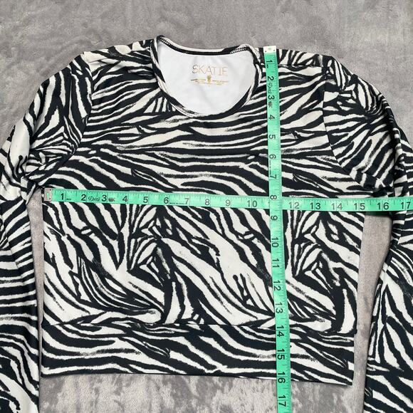 Skatie Rashguard Womens Large Zebra Print Long Sleeve Activewear Beach Surf - Picture 7 of 9